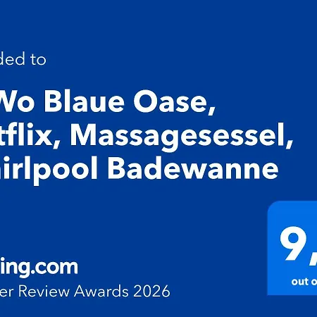 Blaue Oase, Netflix, Massagesessel, Whirlpool Badewanne Apartment Germersheim